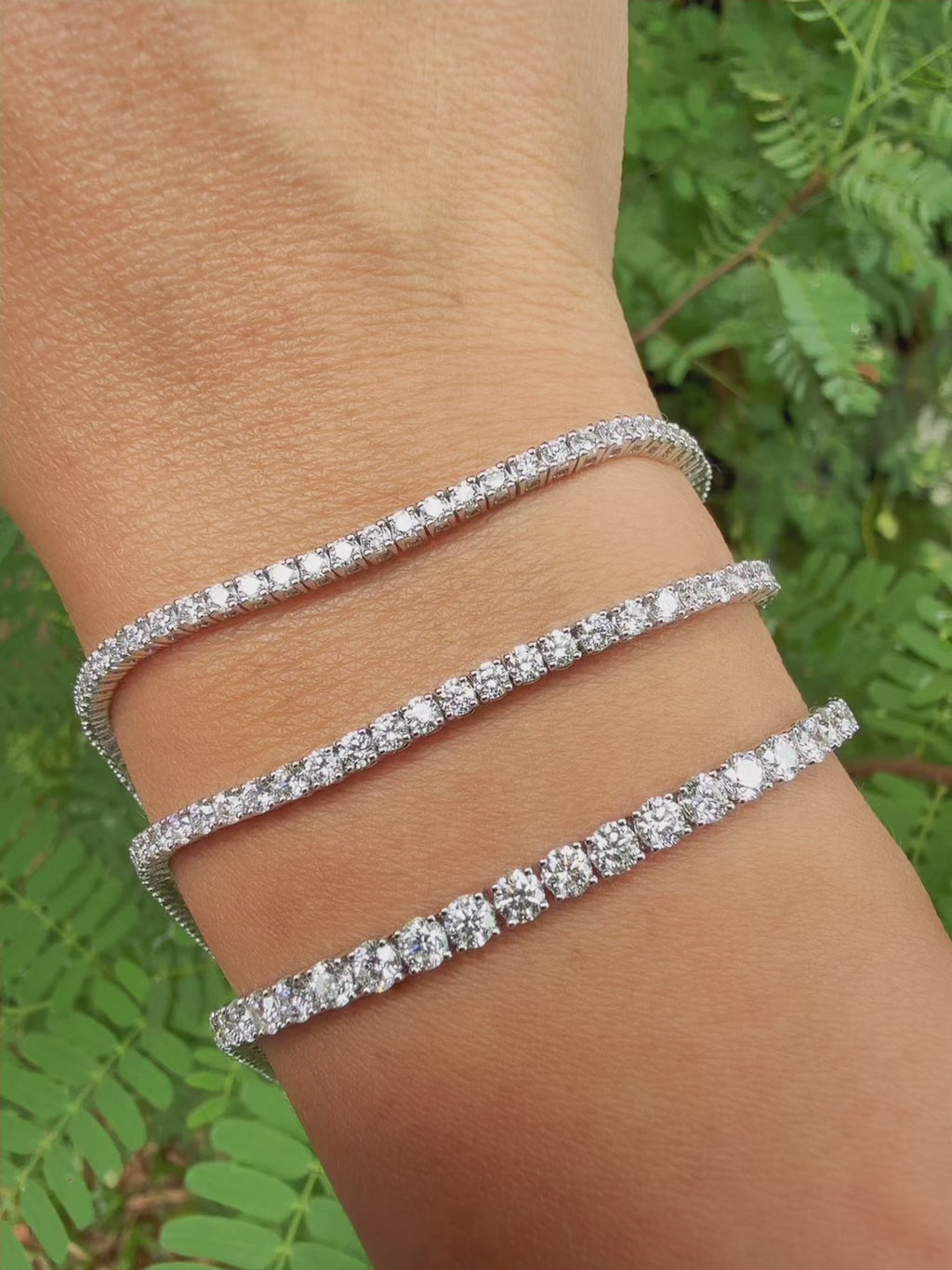 Tennis Bracelets sparkling on arm 3mm
